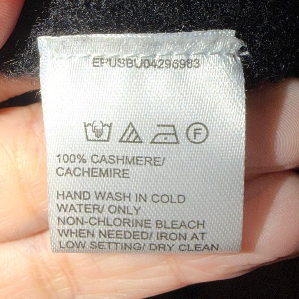 Saks Fifth Avenue 100% Cashmere Hooded Open Front Cardigan Sweater Black XS‎ - Picture 8 of 9